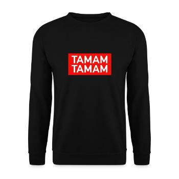 Tamam Tamam Tmm Türkiye Sucuk Mashallah Cüs Yallah - Unisex Pullover - Schwarz - Vorne - Alina (178cm) & Michal (187cm)