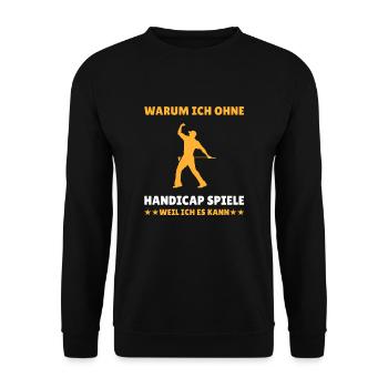 Handicap Golf Golfer Scratch Golfer Lustig Spruch - Unisex Pullover - Schwarz - Vorne - Alina (178cm) & Michal (187cm)