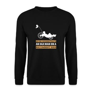Herren Liegerad & Velomobil Sprüche Fahrrad - Unisex Pullover - Schwarz - Vorne - Alina (178cm) & Michal (187cm)