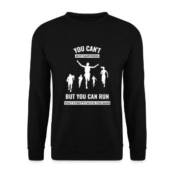 Jogging Marathon Runner Funny Shirt Gift Idea - Unisex Sweatshirt - black - Front - Alina (178cm) & Michal (187cm)