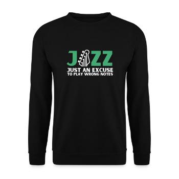 Jazz Music Jazz Guitar And Jazz Bassist Apparel - Unisex Sweatshirt - black - Front - Alina (178cm) & Michal (187cm)