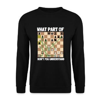Chess Master Chess Club & Jeu d’échecs à 3 voies - Sweat-shirt Unisexe - noir - Devant - Alina (178cm) & Michal (187cm)