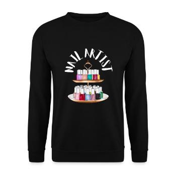 Nail Technician Nail Tech Artist Salon & - Unisex Pullover - Schwarz - Vorne - Alina (178cm) & Michal (187cm)
