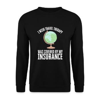 Travel World Backpacking Hiking Adventure Holiday - Unisex Sweatshirt - black - Front - Alina (178cm) & Michal (187cm)