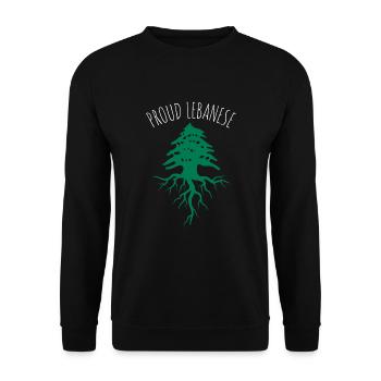 Lebanese Yalla Habibi Arabic Arab And Islam Muslim - Unisex Pullover - Schwarz - Vorne - Alina (178cm) & Michal (187cm)
