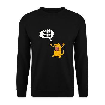 Lebanese Yalla Habibi Arabic Arab And Islam Muslim - Unisex Pullover - Schwarz - Vorne - Alina (178cm) & Michal (187cm)