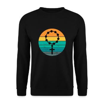 Catholic Mass God Traditional Latin Mass Rosary - Unisex Sweatshirt - black - Front - Alina (178cm) & Michal (187cm)