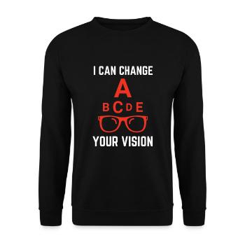 Ophtalmologiste Optométriste Optométrie et Opticien - Sweat-shirt Unisexe - noir - Devant - Alina (178cm) & Michal (187cm)