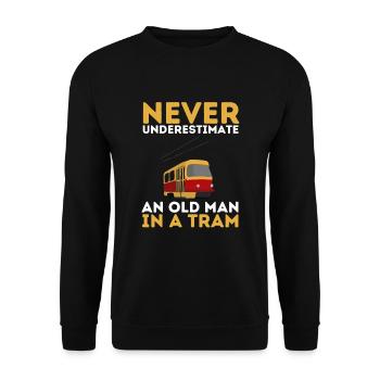 Tram Vehicle Train Streetcar Trolley Cablecar - Unisex Pullover - Schwarz - Vorne - Alina (178cm) & Michal (187cm)