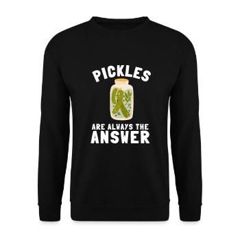 Pickles Cucumber Pickle Lover Pickle Jar Canned - Unisex Pullover - Schwarz - Vorne - Alina (178cm) & Michal (187cm)