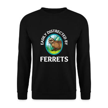 Furet Belette Pet Rongeur Animal Vateranian - Sweat-shirt Unisexe - noir - Devant - Alina (178cm) & Michal (187cm)