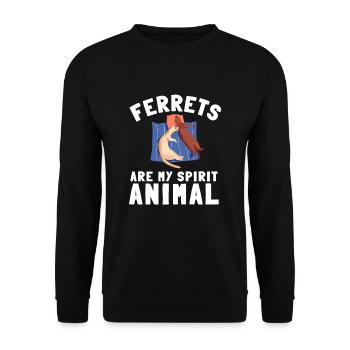 Furet Belette Pet Rongeur Animal Vateranian - Sweat-shirt Unisexe - noir - Devant - Alina (178cm) & Michal (187cm)