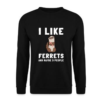 Furet Belette Pet Rongeur Animal Vateranian - Sweat-shirt Unisexe - noir - Devant - Alina (178cm) & Michal (187cm)