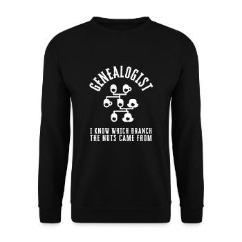Genealogist Family Historian Genealogy Genealogist - Unisex Sweatshirt - black - Front - Alina (178cm) & Michal (187cm)