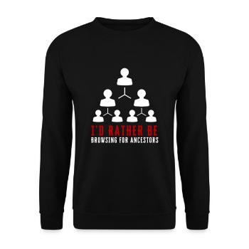 Genealogist Family Historian Genealogy Genealogist - Unisex Sweatshirt - black - Front - Alina (178cm) & Michal (187cm)