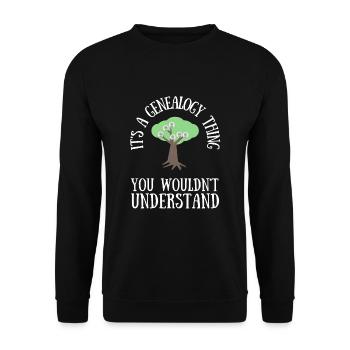 Genealogist Family Historian Genealogy Genealogist - Unisex Sweatshirt - black - Front - Alina (178cm) & Michal (187cm)