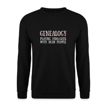 Genealogist Family Historian Genealogy Genealogist - Unisex Sweatshirt - black - Front - Alina (178cm) & Michal (187cm)