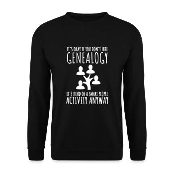 Genealogist Family Historian Genealogy Genealogist - Unisex Sweatshirt - black - Front - Alina (178cm) & Michal (187cm)