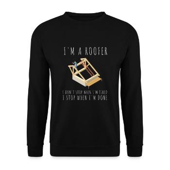 Roofer Roofing Contractor Construction Worker - Unisex Pullover - Schwarz - Vorne - Alina (178cm) & Michal (187cm)