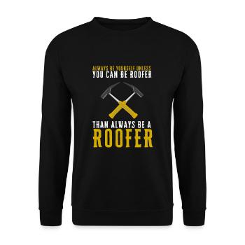 Roofer Roofing Contractor Construction Worker - Unisex Pullover - Schwarz - Vorne - Alina (178cm) & Michal (187cm)