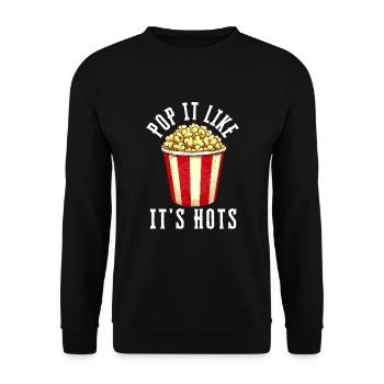 Popcorn Machine Movie Lover Theater Cinema - Unisex Sweatshirt - black - Front - Alina (178cm) & Michal (187cm)