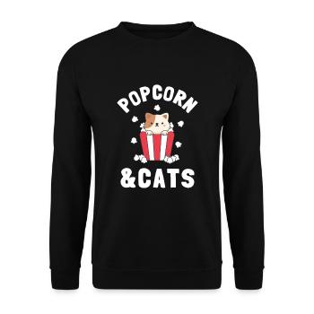 Popcorn Machine Movie Lover Theater Cinema - Unisex Sweatshirt - black - Front - Alina (178cm) & Michal (187cm)