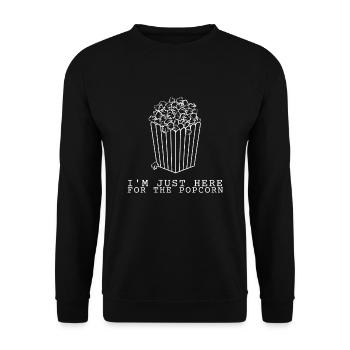Popcorn Machine Movie Lover Theater Cinema - Unisex Sweatshirt - black - Front - Alina (178cm) & Michal (187cm)