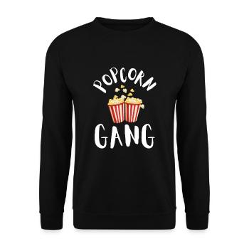 Popcorn Machine Movie Lover Theater Cinema - Unisex Sweatshirt - black - Front - Alina (178cm) & Michal (187cm)
