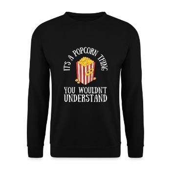 Popcorn Machine Movie Lover Theater Cinema - Unisex Sweatshirt - black - Front - Alina (178cm) & Michal (187cm)