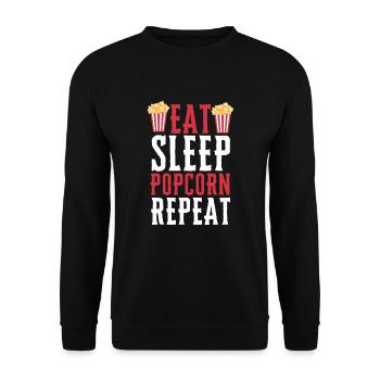 Popcorn Machine Movie Lover Theater Cinema - Unisex Sweatshirt - black - Front - Alina (178cm) & Michal (187cm)