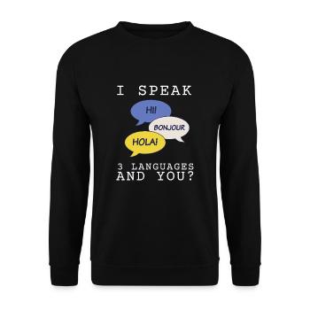 Dual Language Team Bilingual Teacher School Tutor - Unisex Pullover - Schwarz - Vorne - Alina (178cm) & Michal (187cm)
