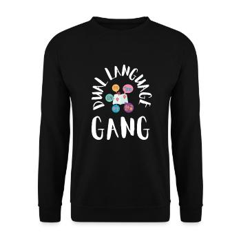 Dual Language Team Bilingual Teacher School Tutor - Unisex Pullover - Schwarz - Vorne - Alina (178cm) & Michal (187cm)