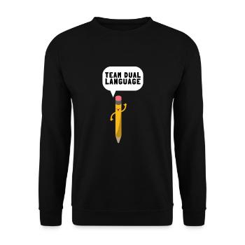 Dual Language Team Bilingual Teacher School Tutor - Unisex Pullover - Schwarz - Vorne - Alina (178cm) & Michal (187cm)