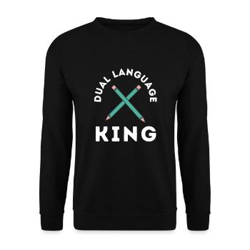 Dual Language Team Bilingual Teacher School Tutor - Unisex Pullover - Schwarz - Vorne - Alina (178cm) & Michal (187cm)