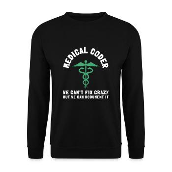 Medical Coder Coding VA Nurse And Clinical Coding - Unisex Pullover - Schwarz - Vorne - Alina (178cm) & Michal (187cm)