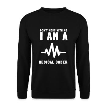 Medical Coder Coding VA Nurse And Clinical Coding - Unisex Pullover - Schwarz - Vorne - Alina (178cm) & Michal (187cm)