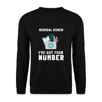 Medical Coder Coding VA Nurse And Clinical Coding - Unisex Pullover - Schwarz - Vorne - Alina (178cm) & Michal (187cm)
