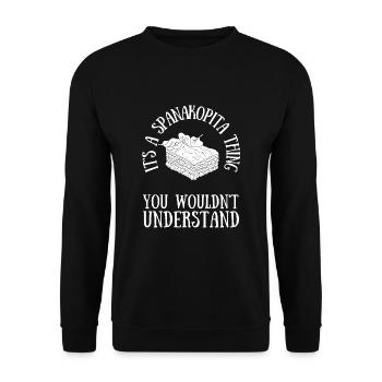 Spanakopita Greek Food Greece Greek - Unisex Sweatshirt - black - Front - Alina (178cm) & Michal (187cm)