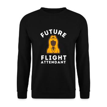 Flight Attendant Steward Stewardess Air Hostess - Unisex Pullover - Schwarz - Vorne - Alina (178cm) & Michal (187cm)