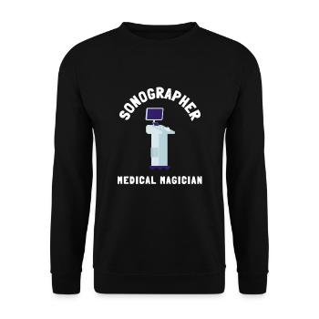 Échographiste Échographie Échographie Échographie - Sweat-shirt Unisexe - noir - Devant - Alina (178cm) & Michal (187cm)