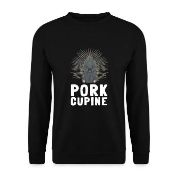 Porcupine Pig Hedgehog Rodent Hystricidae - Unisex Sweatshirt - black - Front - Alina (178cm) & Michal (187cm)