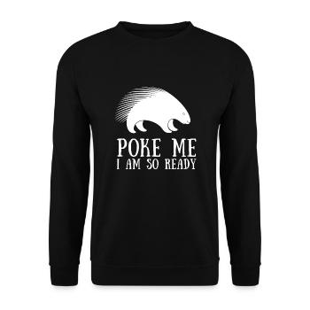 Porcupine Pig Hedgehog Rodent Hystricidae - Unisex Sweatshirt - black - Front - Alina (178cm) & Michal (187cm)