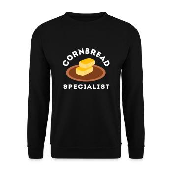 Pain de maïs Cuisson Muffins de semoule de maïs Pain - Sweat-shirt Unisexe - noir - Devant - Alina (178cm) & Michal (187cm)