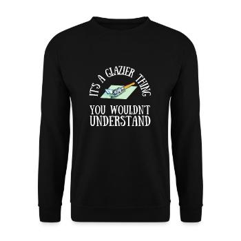 Glazier Glass Fitter And Glass Setter Window - Unisex Sweatshirt - black - Front - Alina (178cm) & Michal (187cm)