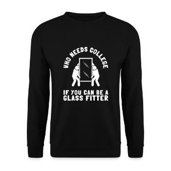 Glazier Glass Fitter And Glass Setter Window - Unisex Pullover - Schwarz - Vorne - Alina (178cm) & Michal (187cm)