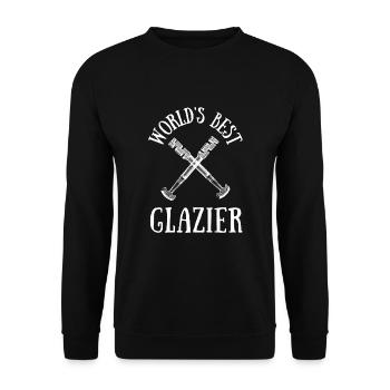 Glazier Glass Fitter And Glass Setter Window - Unisex Pullover - Schwarz - Vorne - Alina (178cm) & Michal (187cm)