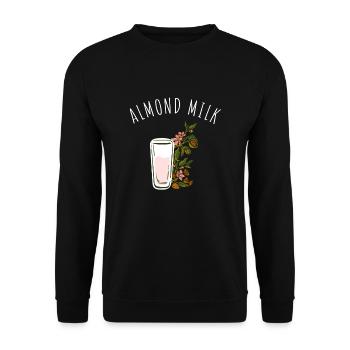 Almond Milk Dairy Free Vegan Milk Plant Based - Unisex Pullover - Schwarz - Vorne - Alina (178cm) & Michal (187cm)