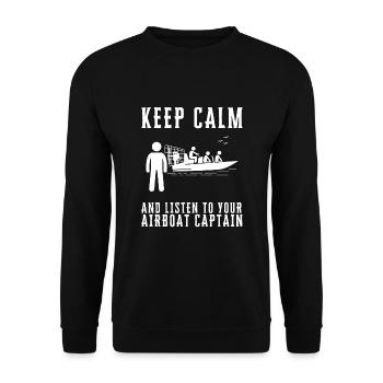 Airboat Swamp Hydroplane Fanboat Airboating Hover - Unisex Sweatshirt - black - Front - Alina (178cm) & Michal (187cm)