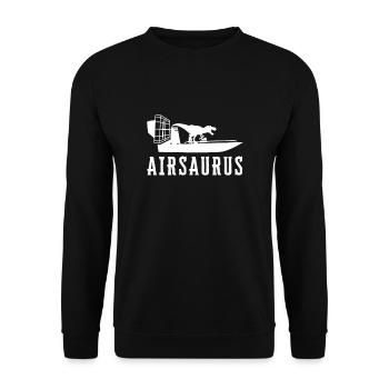 Airboat Swamp Hydroplane Fanboat Airboating Hover - Unisex Sweatshirt - black - Front - Alina (178cm) & Michal (187cm)