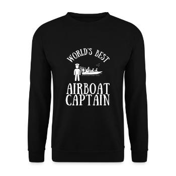 Airboat Swamp Hydroplane Fanboat Airboating Hover - Unisex Sweatshirt - black - Front - Alina (178cm) & Michal (187cm)